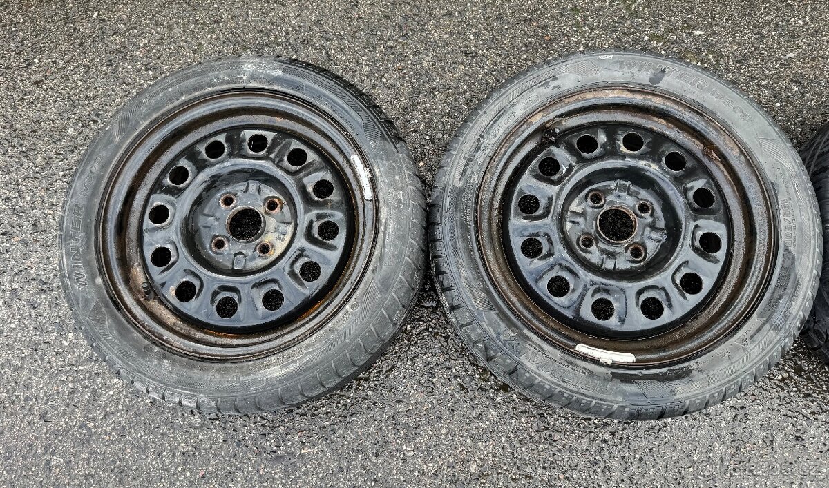 Plechové disky 195/50 R15 4x100 zimní pneu - 2