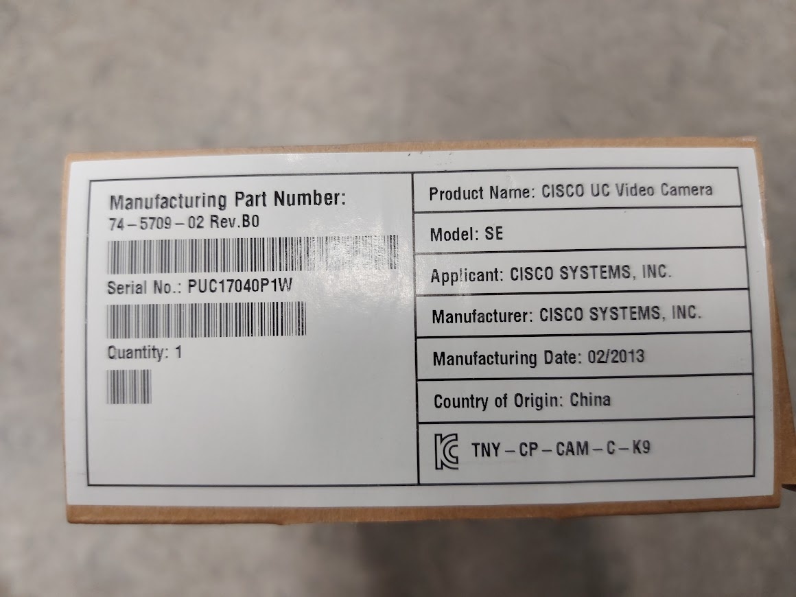 Cisco UC Video Camera - 2