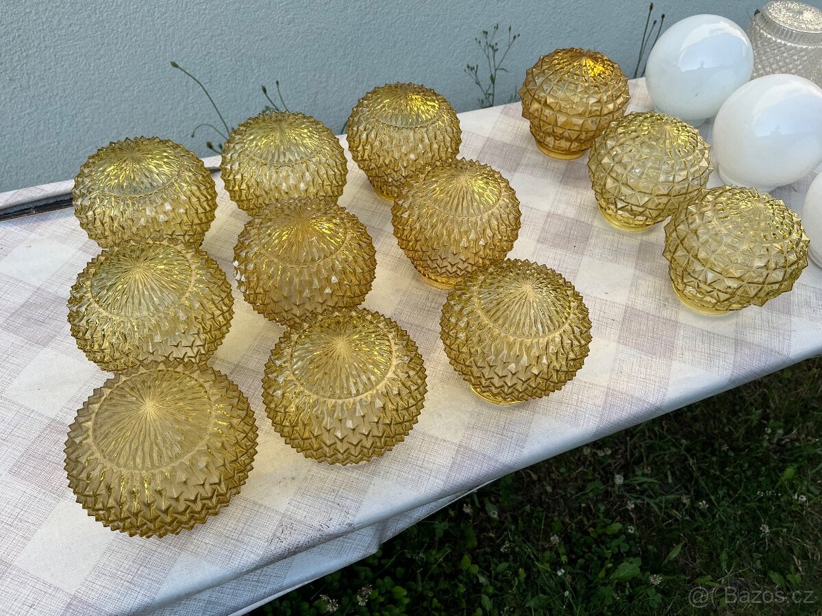 Skleněná stínítka na lustr retro - 2