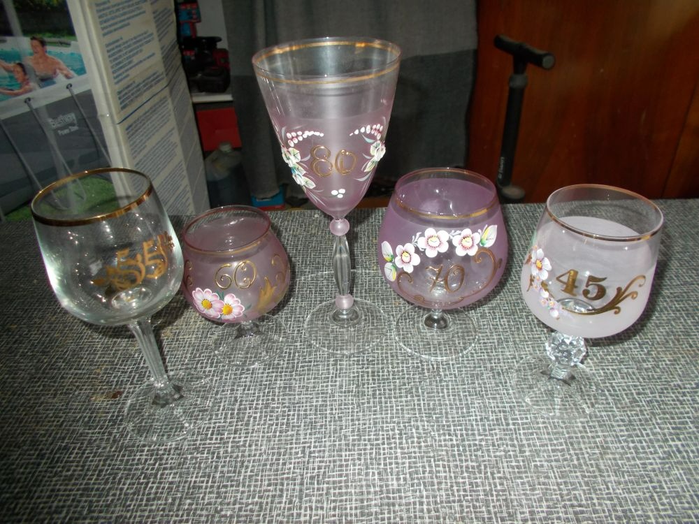 Skleničky k narozeninám 80/70/60/55/45 - 2