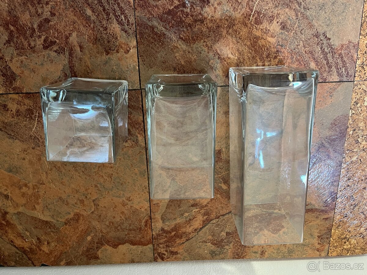 Skleněné dekorativní vázy - 3 ks - 2