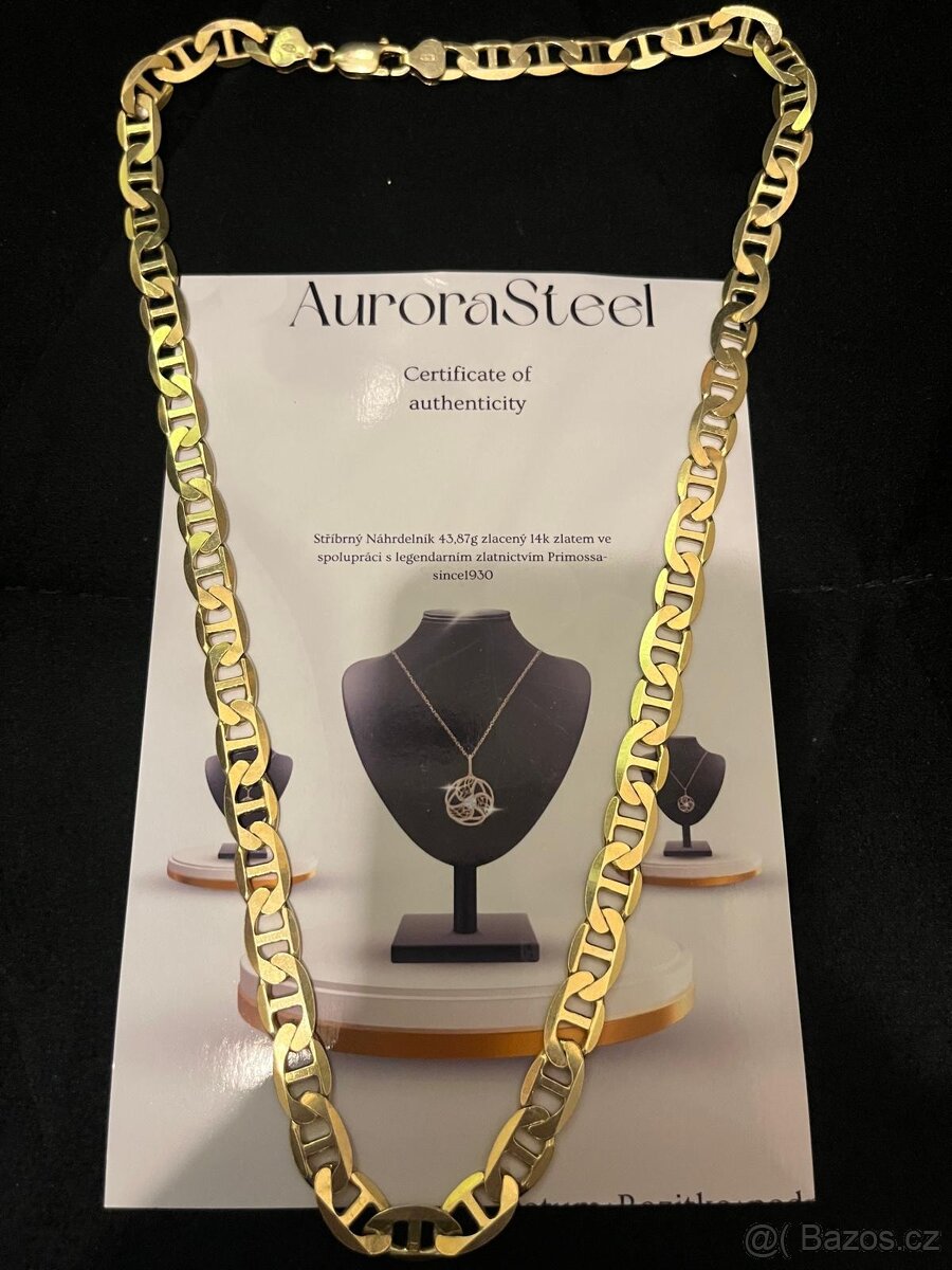 Zlacený 14k stříbrný náhrdelník - 2