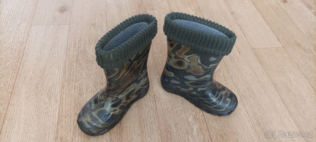 Dětské maskáčové holínky , zateplené - 2