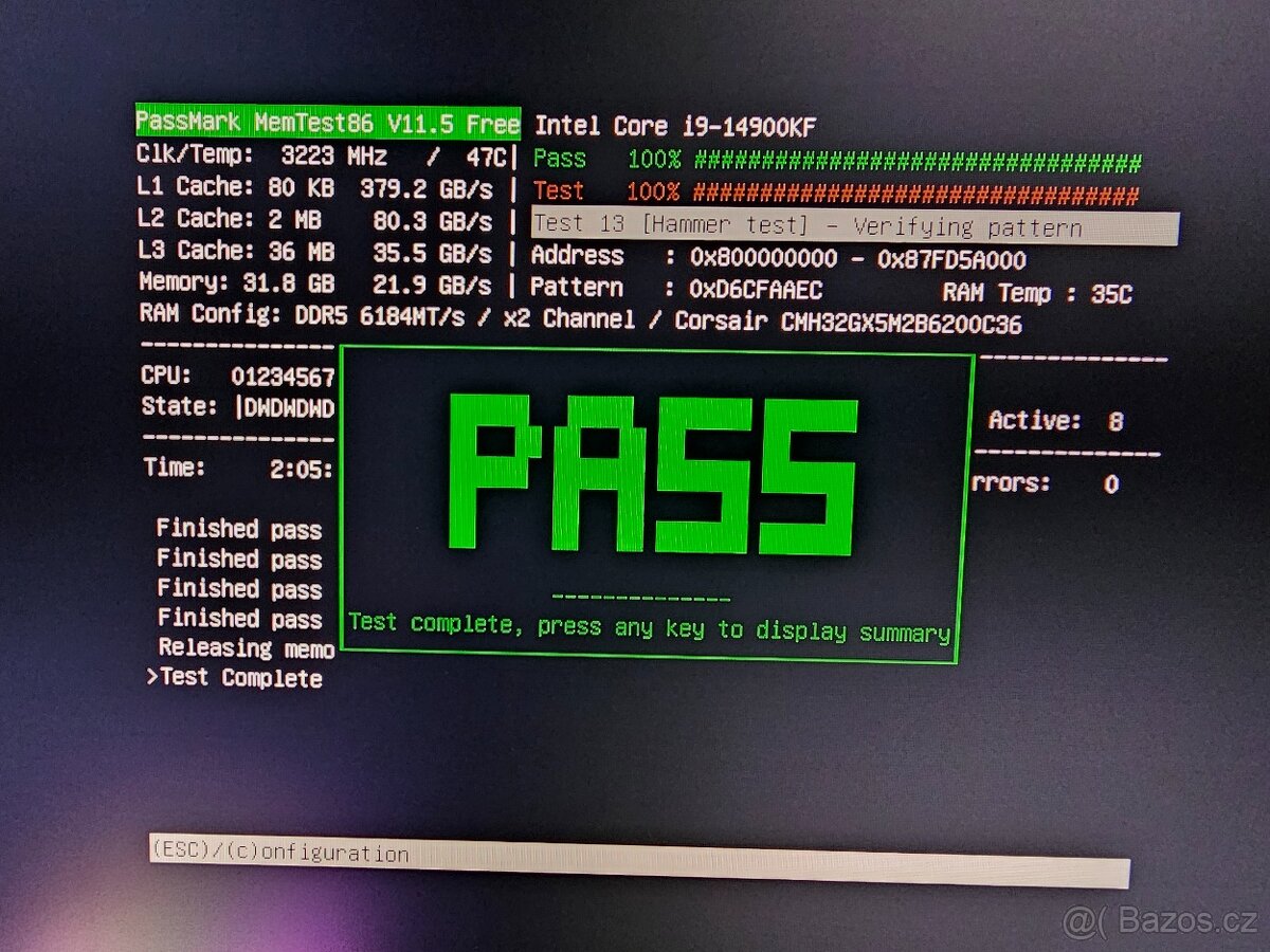 Corsair Vengeance RGB white 32GB DDR5 6200MT, CL36, 1,3V - 2