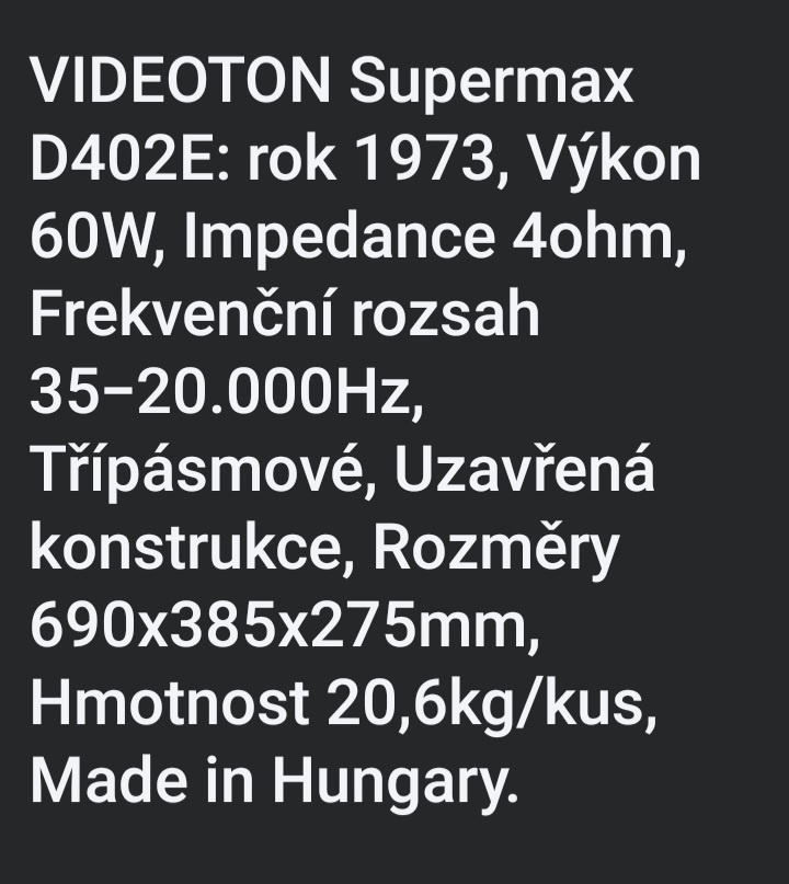 Repro Videoton D402E - 2