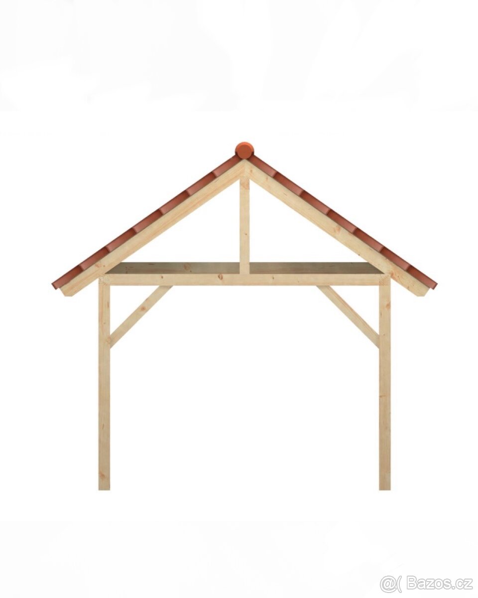 Přistřešek pro auto z KVH profilů - 2