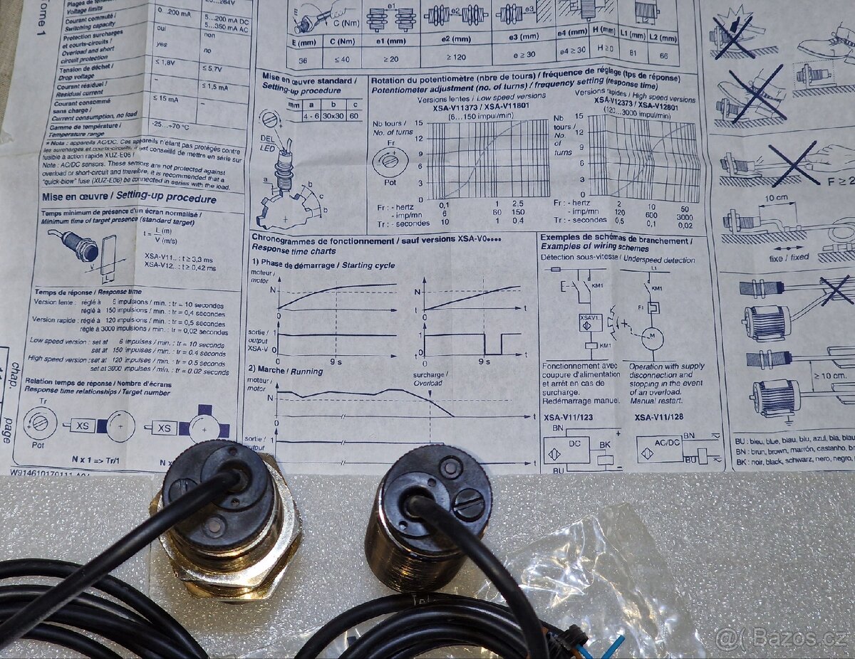 Nové indukční snímače otáček. 4 nevyužité. Cena za 1ks. - 2