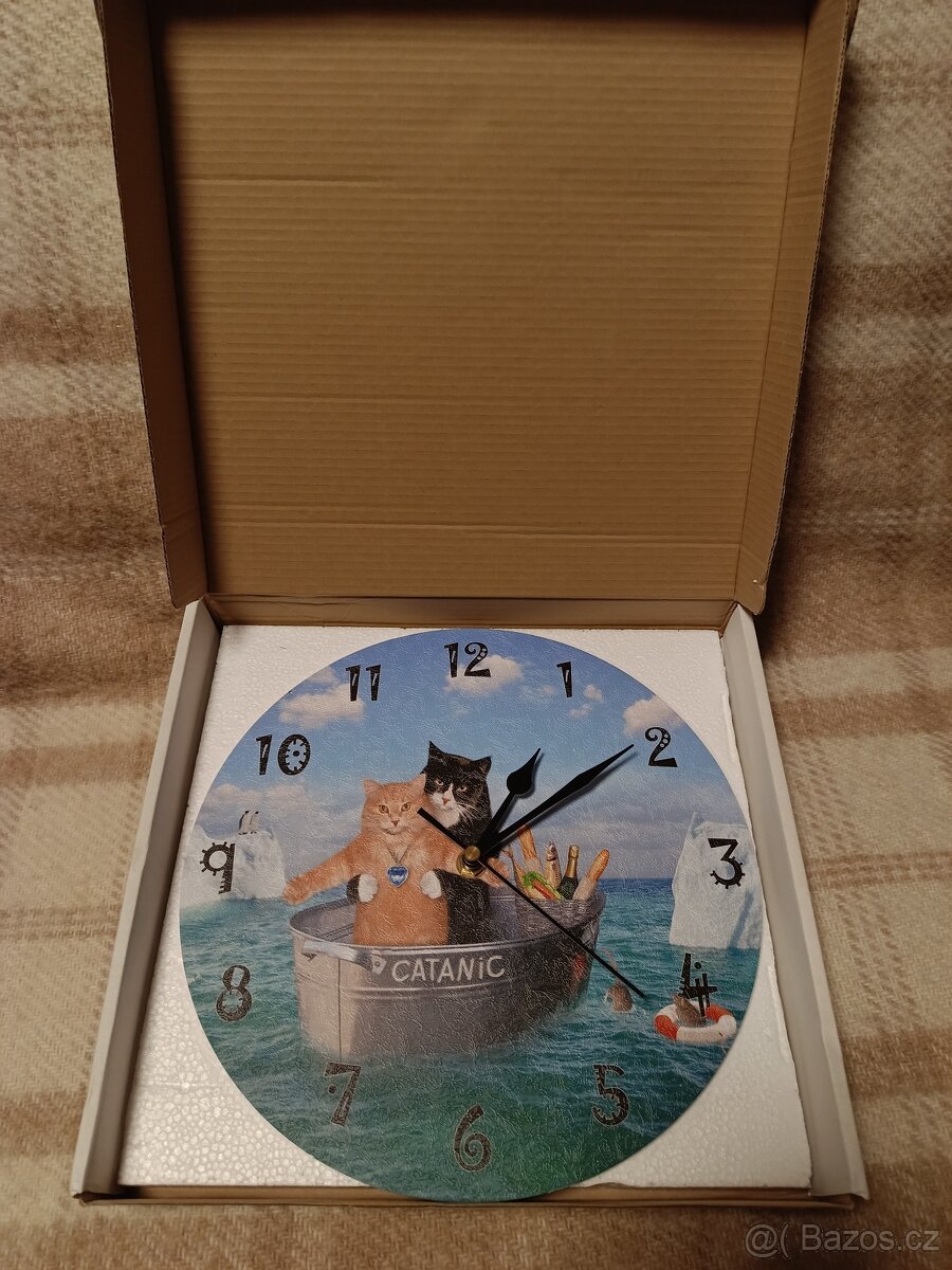 Nástěnné hodiny Catanic ( kočičí Titanic ) - 2