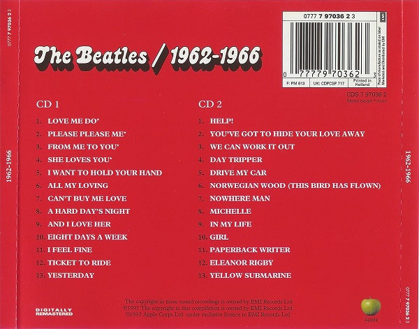 2cd The Beatles – 1962-1966 red album 1993 - 2