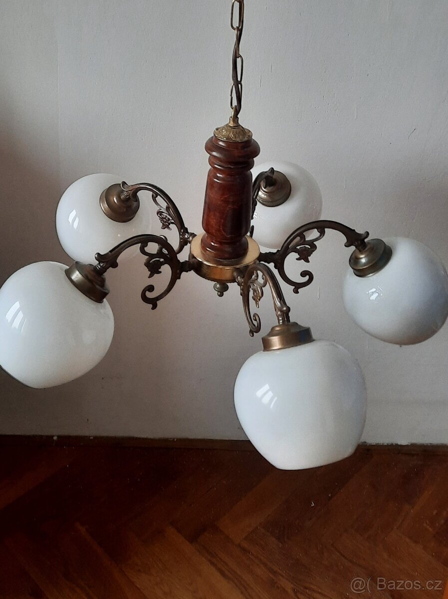 secesní starožitný lustr - 2