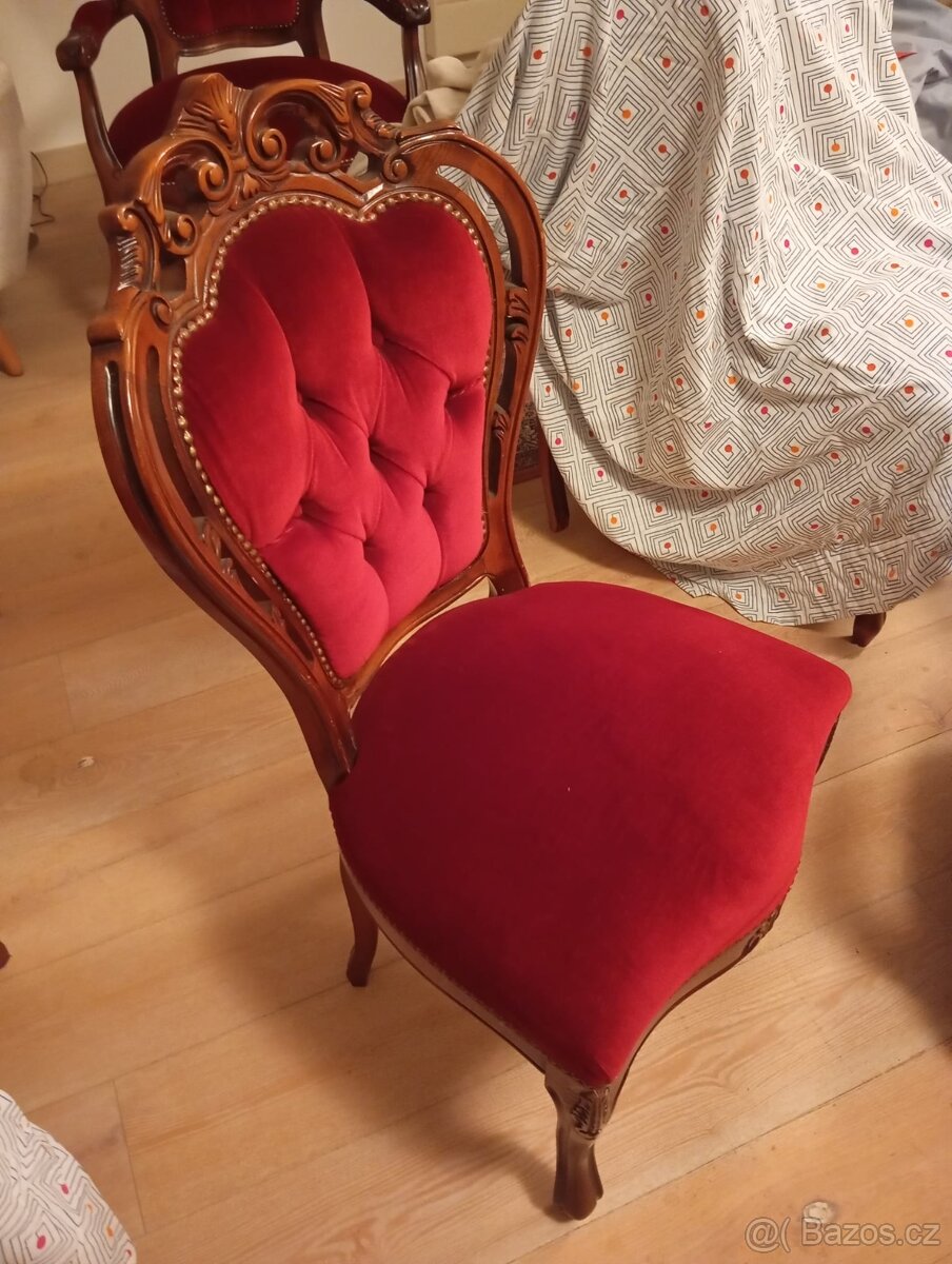Starožitné barokní židle Ludvík XV. - 2