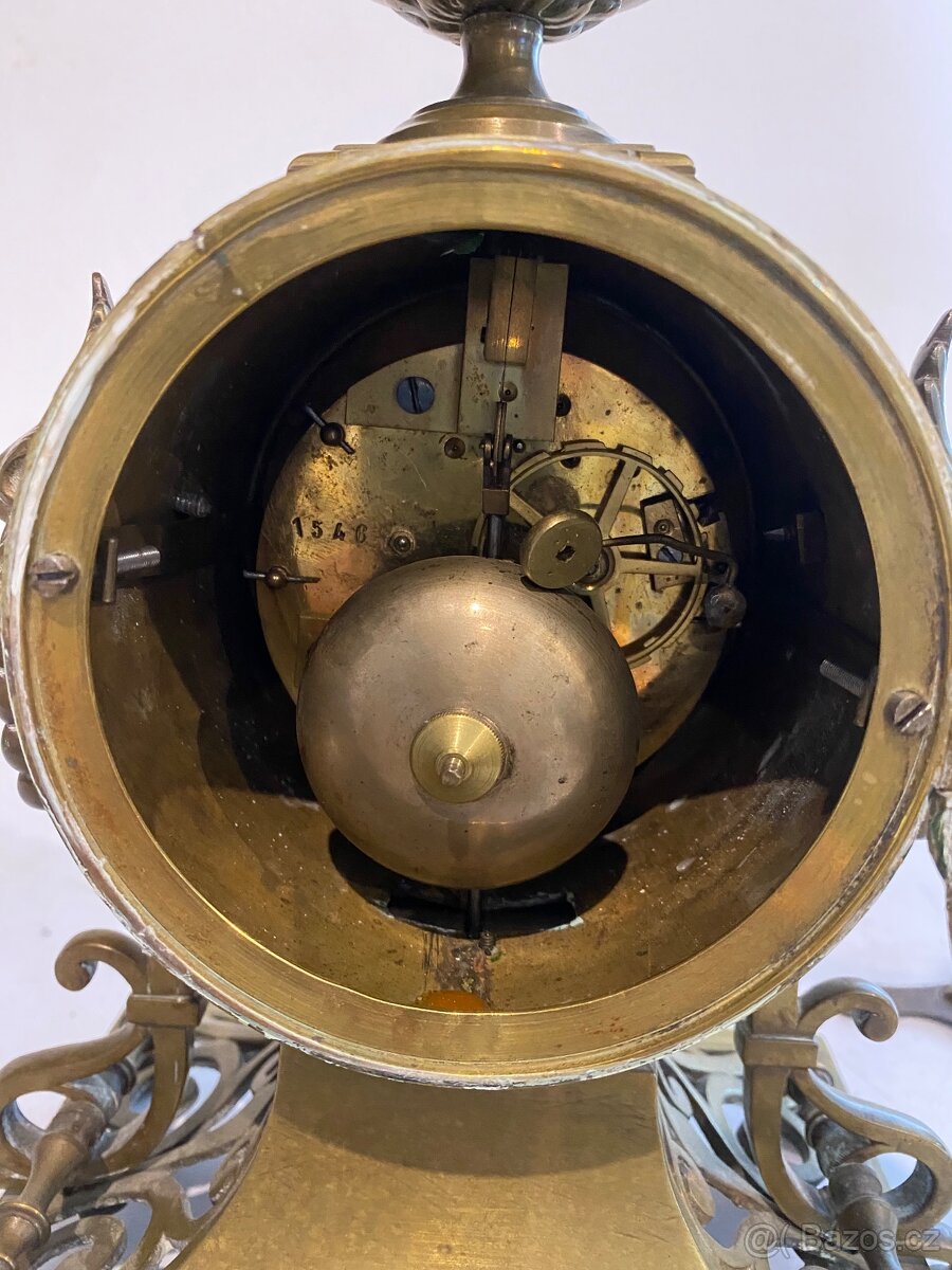 Starožitné krbové mechanické hodiny - 2