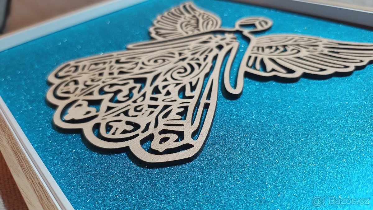 OBRAZ ANDĚLÉ S LÁSKOU 30X40 CM-MODRÁ - 2