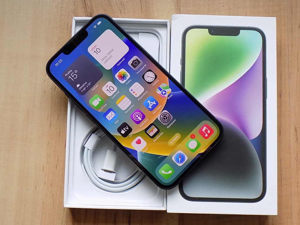  APPLE iPhone 14 128GB Black - ZÁRUKA - TOP STAV-100% BAT. - 2