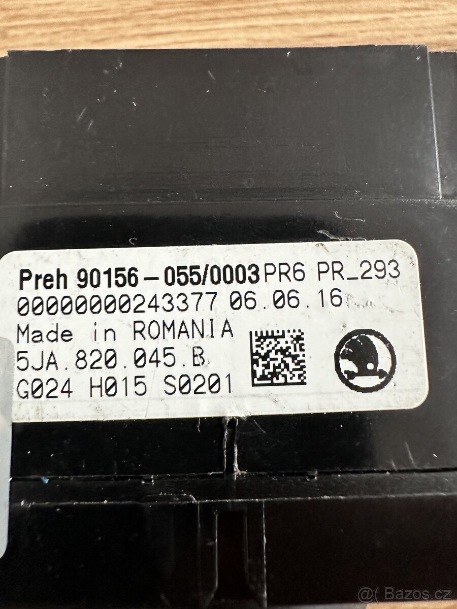 Panel klimatizace 5JA820045B - 2