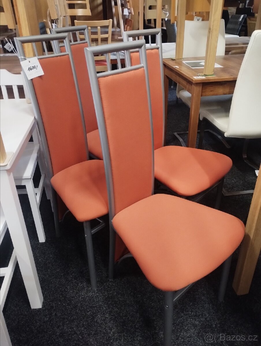 Židle oranžové 4 kusy - 2
