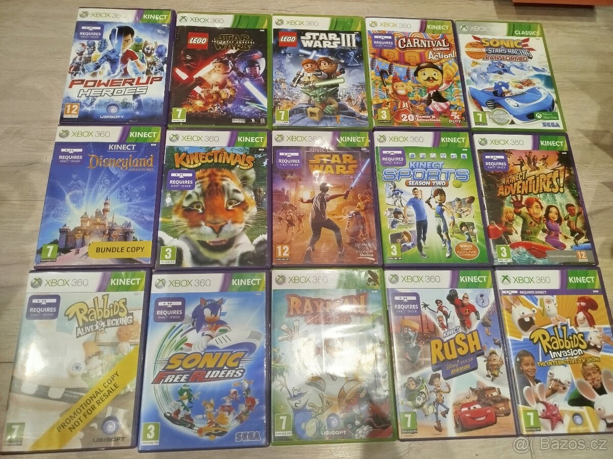 Prodám Xbox 360 Kinect včetně 15 her - 2