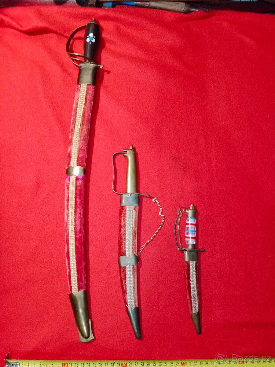 Šavle + dýky 2 ks - vše s pochvami - 2