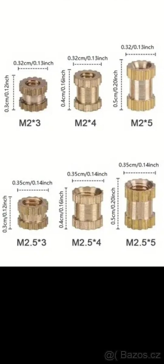 Metrické závitové vložky - 2