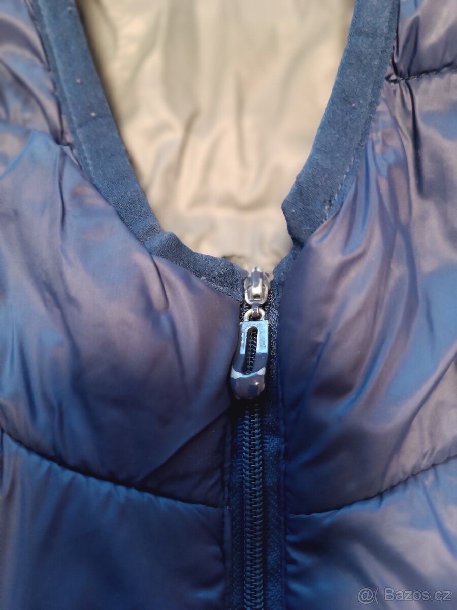 Dámská tenčí šedomodrá bunda s kapucí - 2