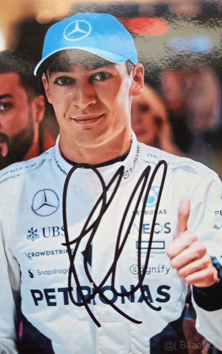George Russell Mercedes Formule 1 originální autogram - 2