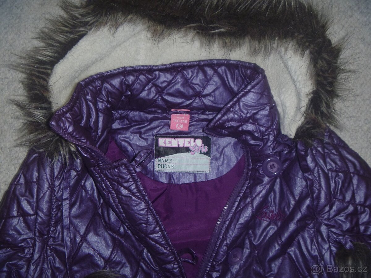 fialová zimní bunda zn. Kenvelo vel. 140-146 - 2