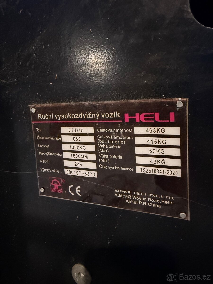 Vysokozdvižný vozík/vzv/Heli DC10 - 2