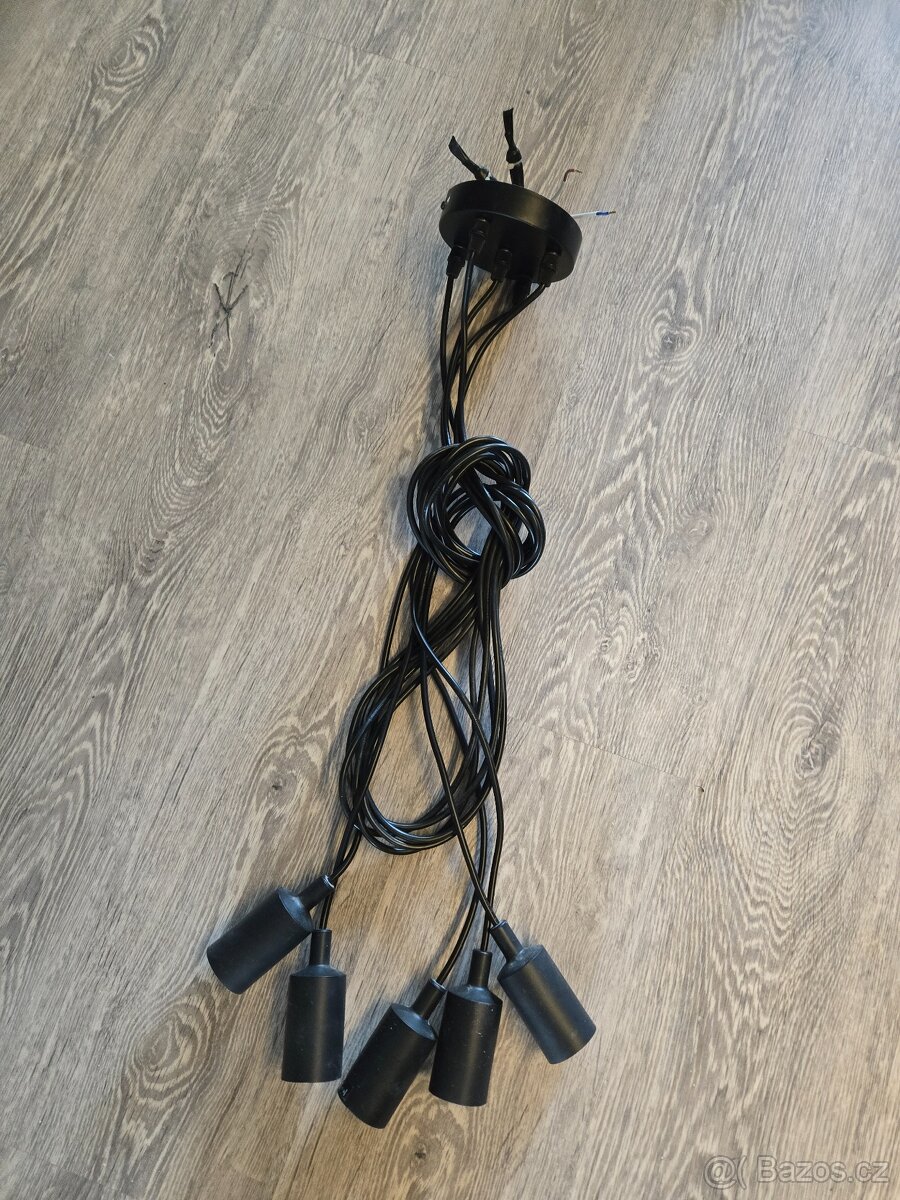 Černé závěsné svítidlo 5xE27 - 2