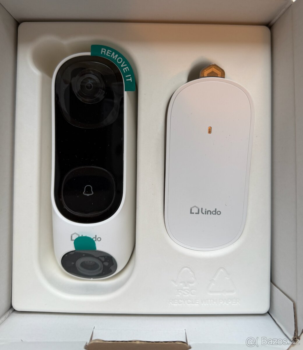 Lindo Pro Dual Camera Video Doorbell 2K, bateriový, zvonek - 2