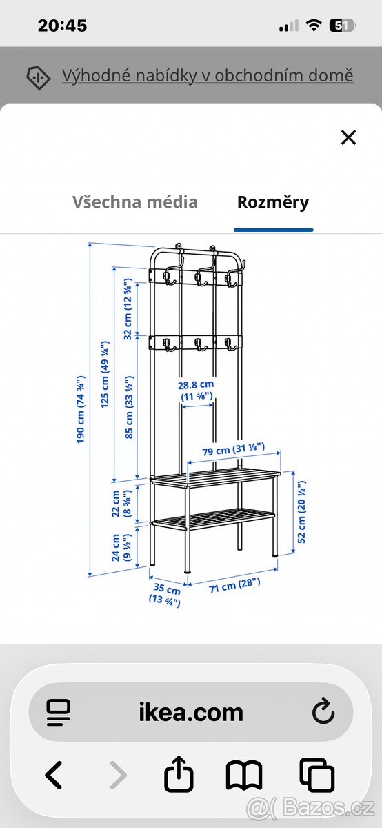 Věšák s botníkem IKEA - 2