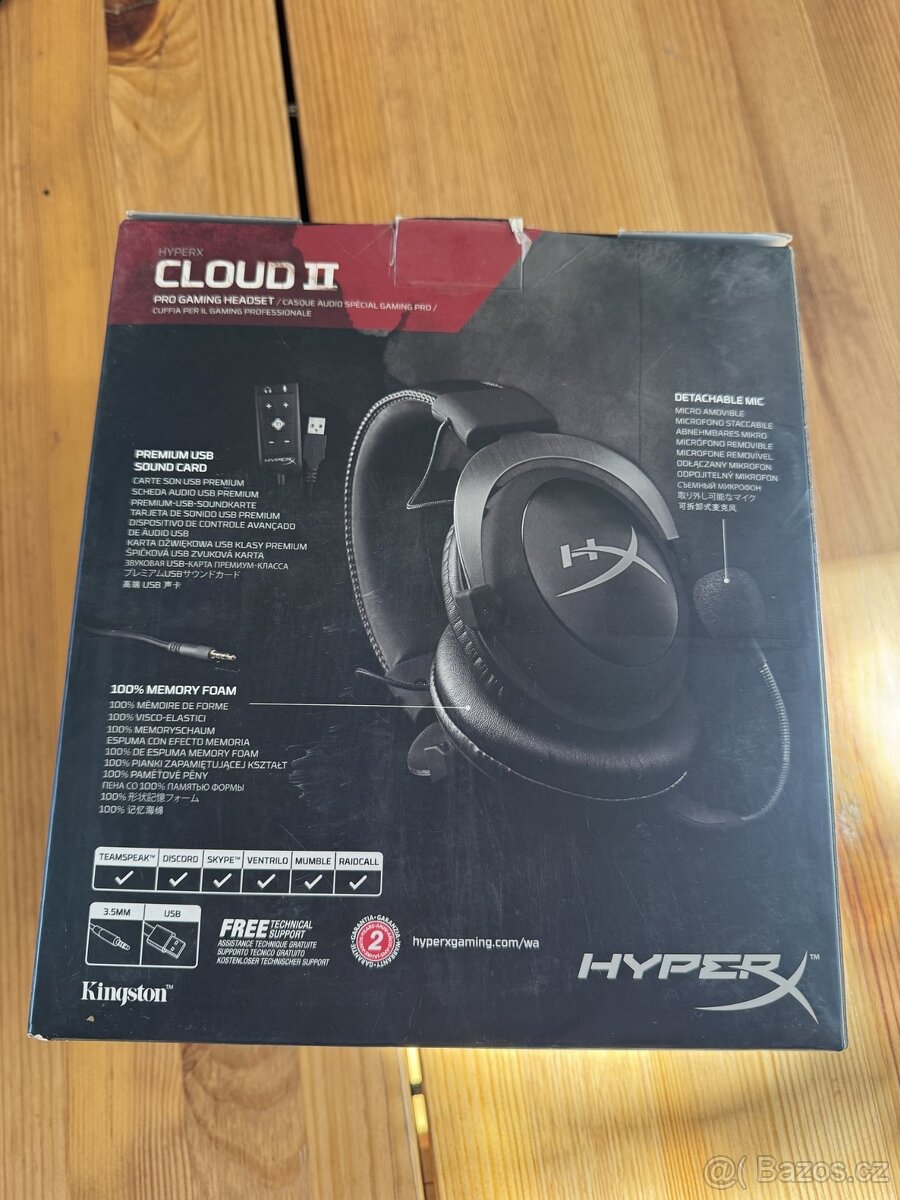 Herní sluchátka HyperX Cloud II - super stav, komplet - 2
