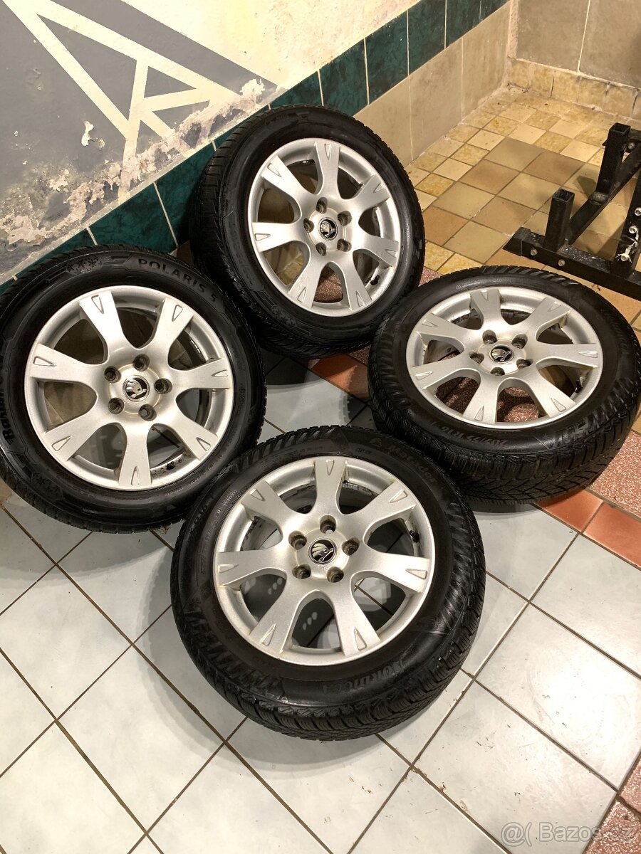 Alu kola Škoda R16 5X112 ZÁNOVNÍ ZIMNÍ PNEU 205/55 R16 DOT23 - 2