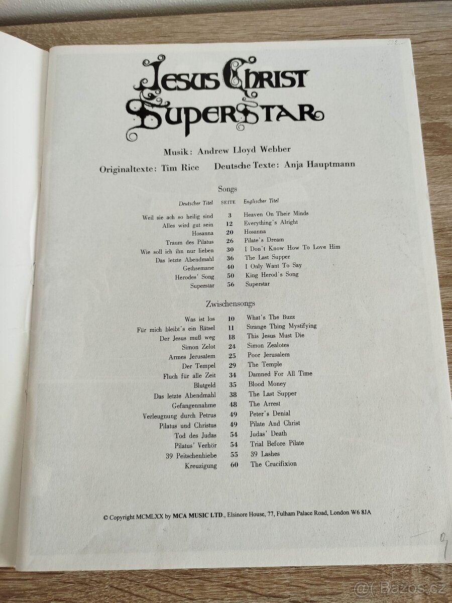 Jesus Christ Superstar- Rock Oper- noty - 2
