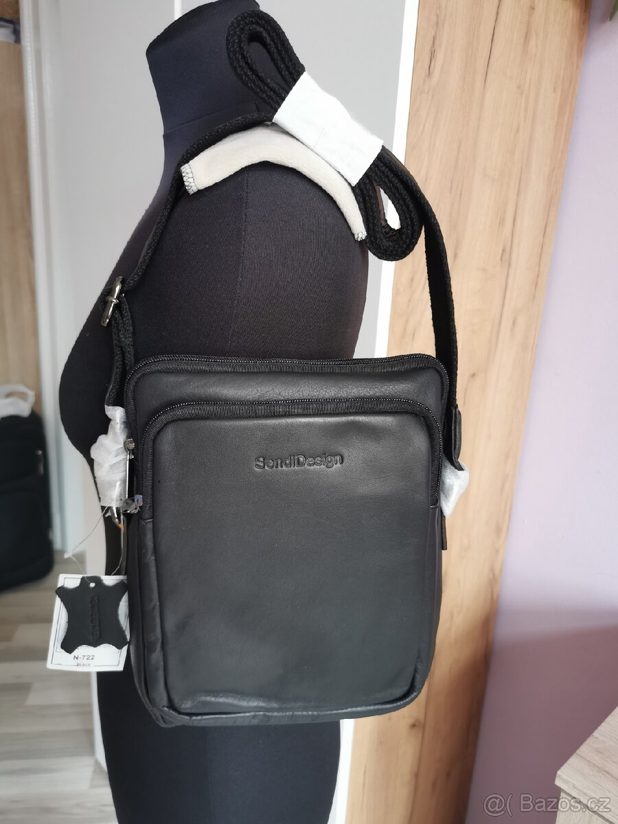 Pánská kožená taška přes rameno SendiDesign Bente černá - 2