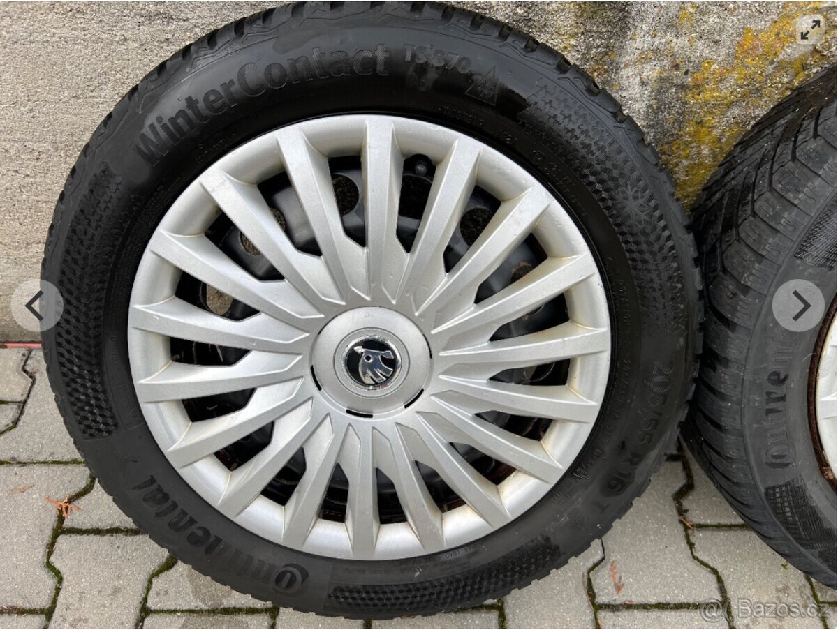 Zimní sada plechových disků R16 - 5x112 - ŠKODA - 2