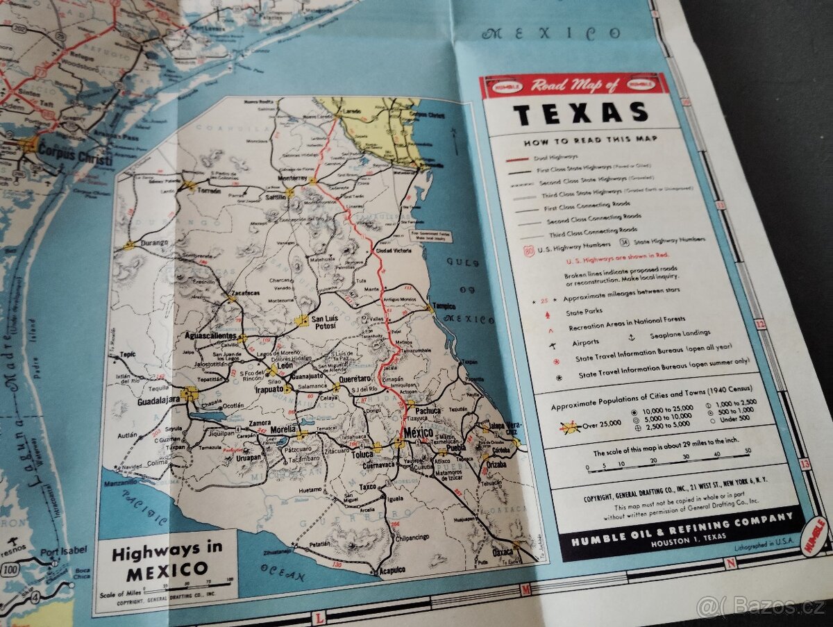 Staré mapy (Texas 1940, Arkansas 1947, Anglie 1949) - 2
