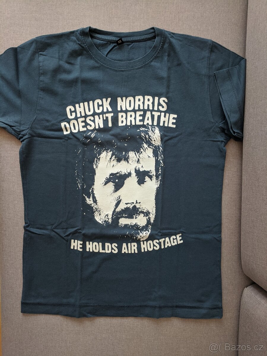 Pánské modré tričko vel. XS, Chuck Norris - 2