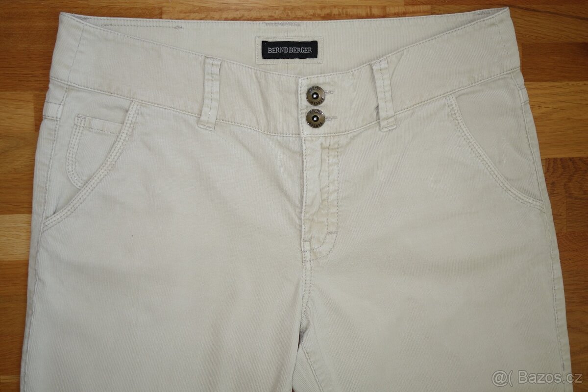 Dámské smetanové manžestrové kalhoty vel. 40 - 2