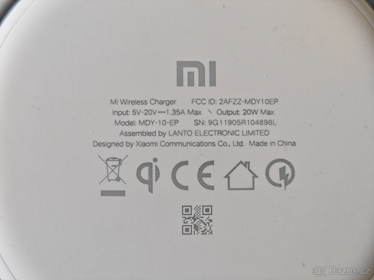 Xiaomi Mi Wireless Fast Charger 20W + adaptér. - 2