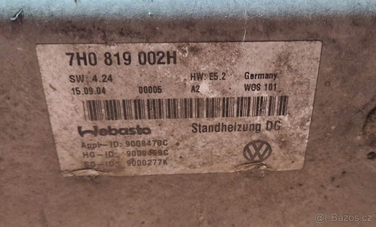 Webasto horkovzduch VW T5 - 2