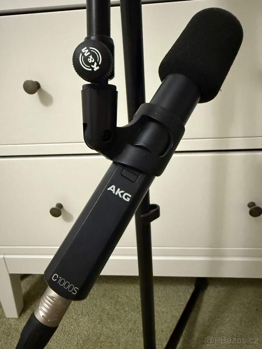 Mikrofon AKG C1000S + K&M stojan + kabel + obal - mam 2 sady - 2