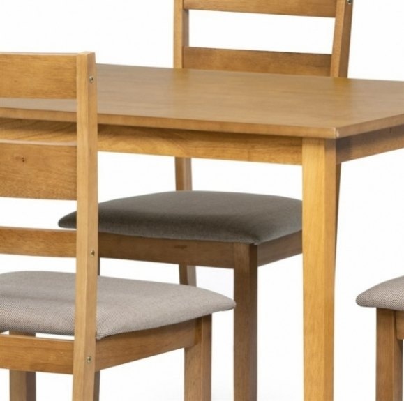 Jídelní dřevěný set s 4 židlemi, 120x75x75cm dekor dub, bílá - 2