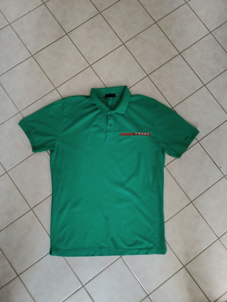 Prada Green Cotton Men's Polo Shirt - 2