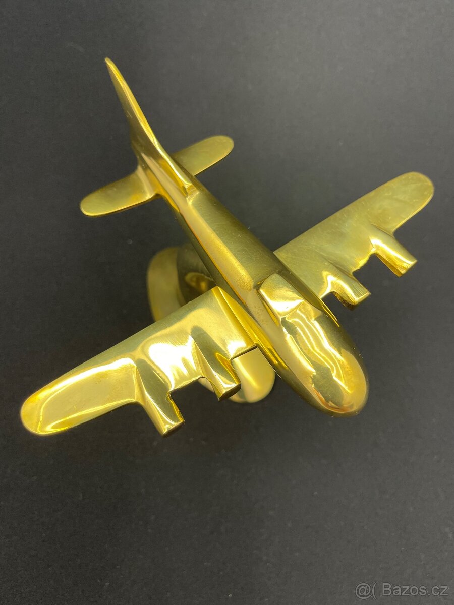 Socha bronz/mosaz Letadlo - 2