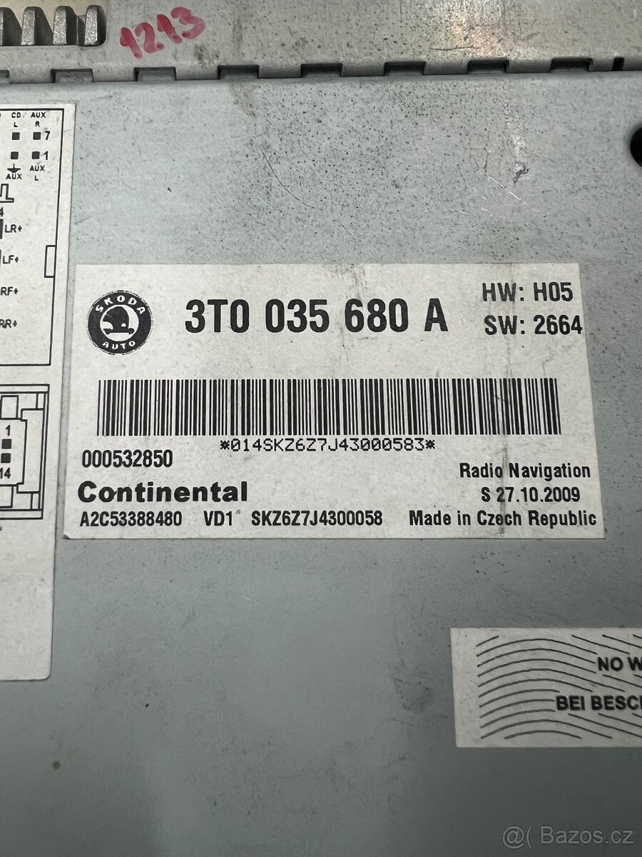 Original navigace Škoda Columbus - 2