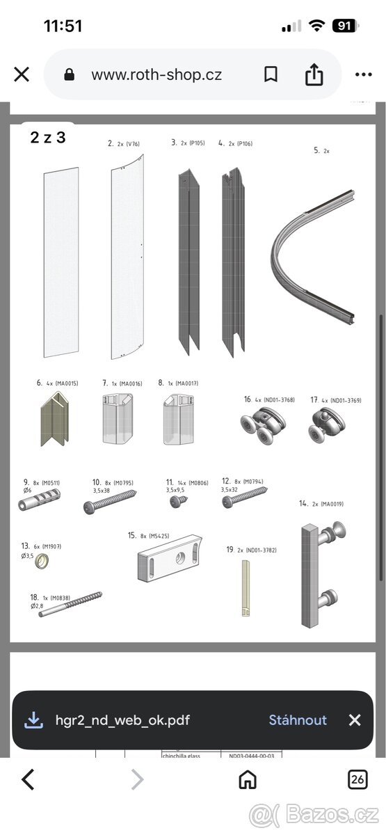 Sprchovy kout Roltechnik(Roth) bez vanicky - 2