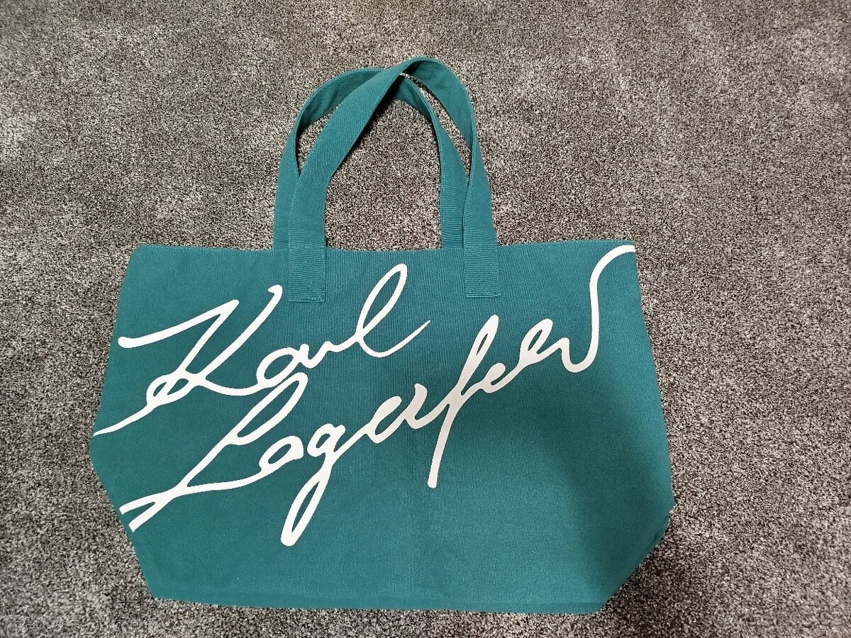 Karl Lagerfeld tote kanvas bag zelená - 2