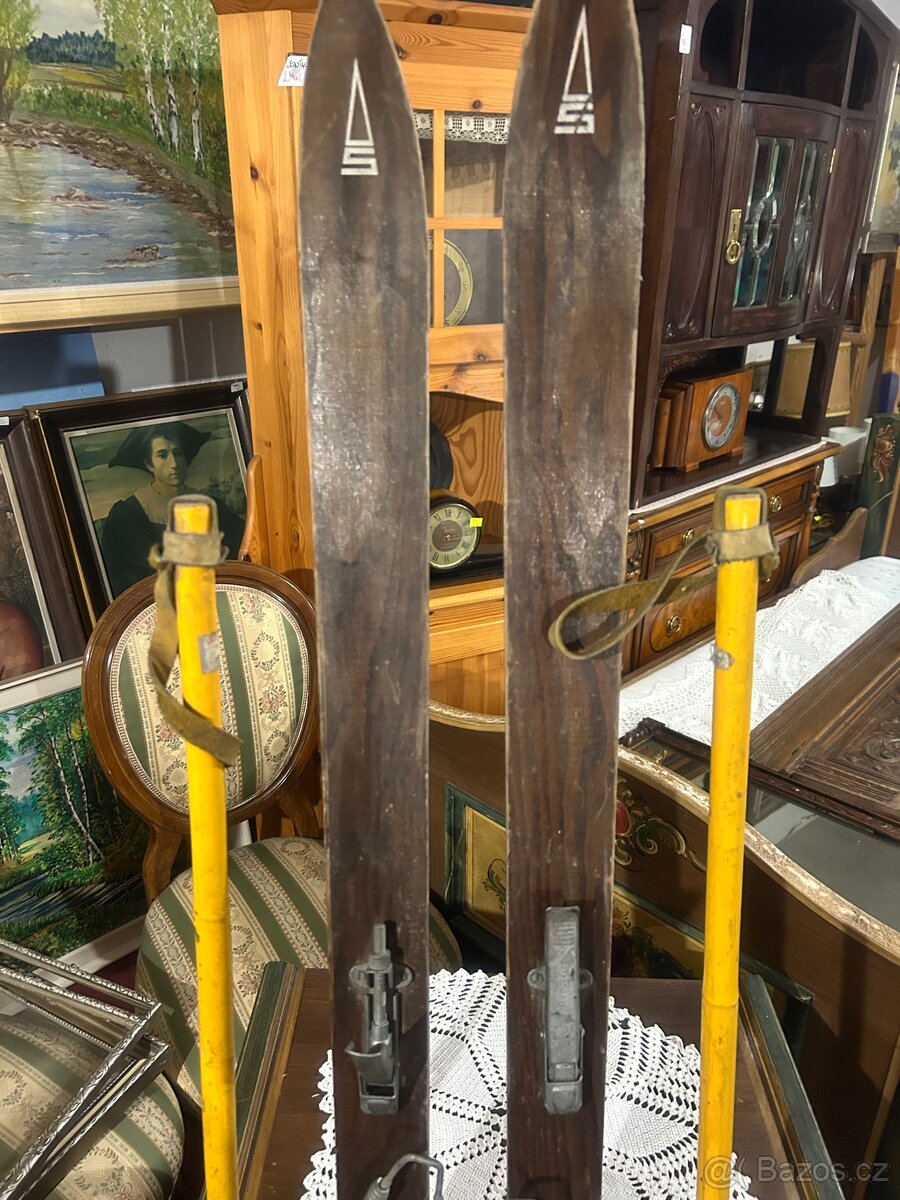 Dřevěné lyže Massag s kovovým vázáním Kandahar - 2