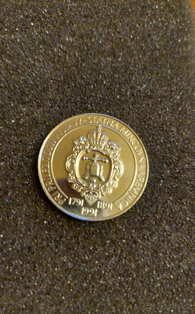 Stříbrná pamětní mince r. 1991 - 2
