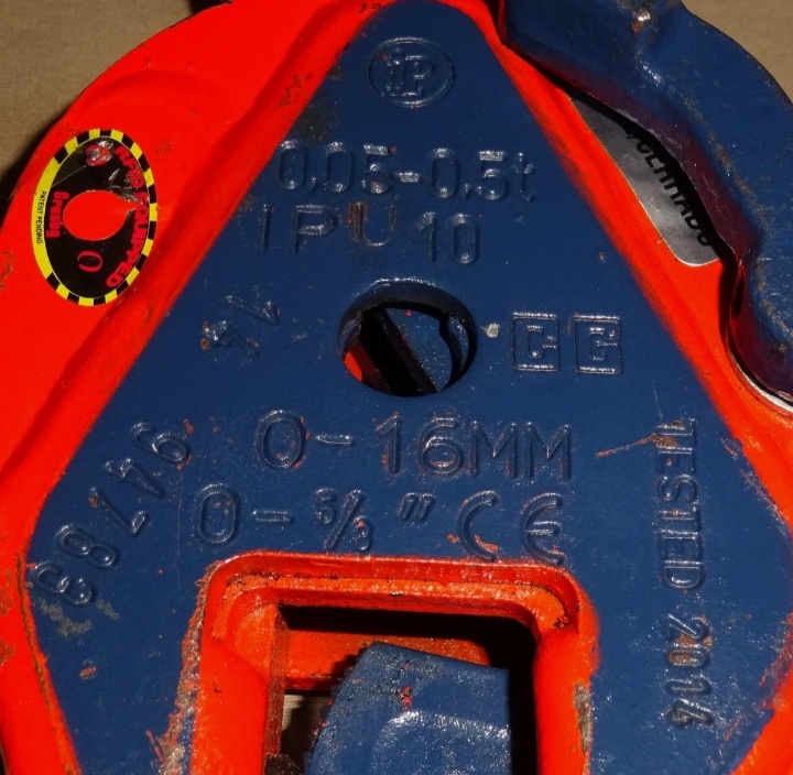 Crosby IPU10 Vertical Lifting Clamp 2701675 1/2 Ton Jaw Open - 2